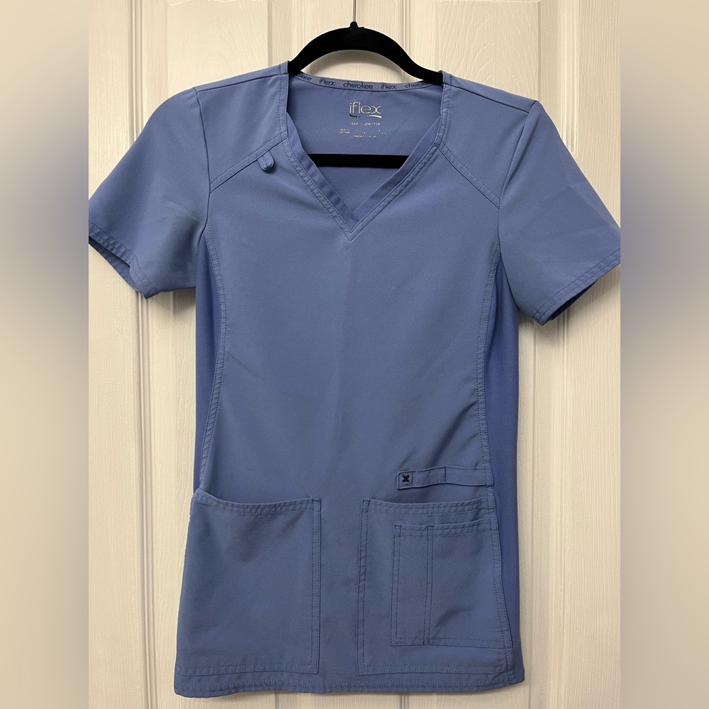 Cherokee iFlex Ceil Blue XXS Scrub Top